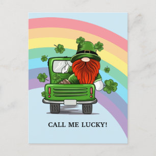 Postal Llámame Lucky Irish Gnome