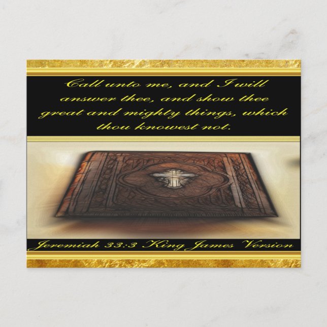 Postal Llámame y responderé a Jeremías 33:3 (Anverso)