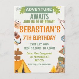 Postal Llamando a todos los campistas felices Camping