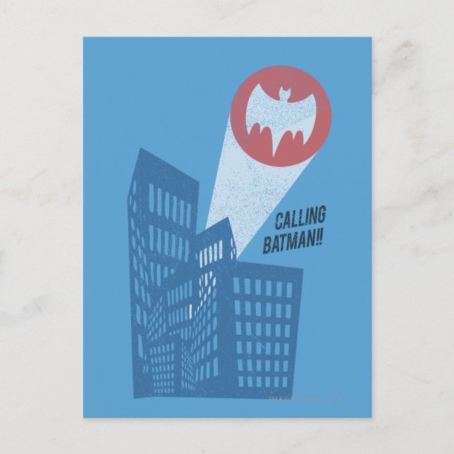 Postal Llamar a gráfico del símbolo de Batman Bat (Anverso)