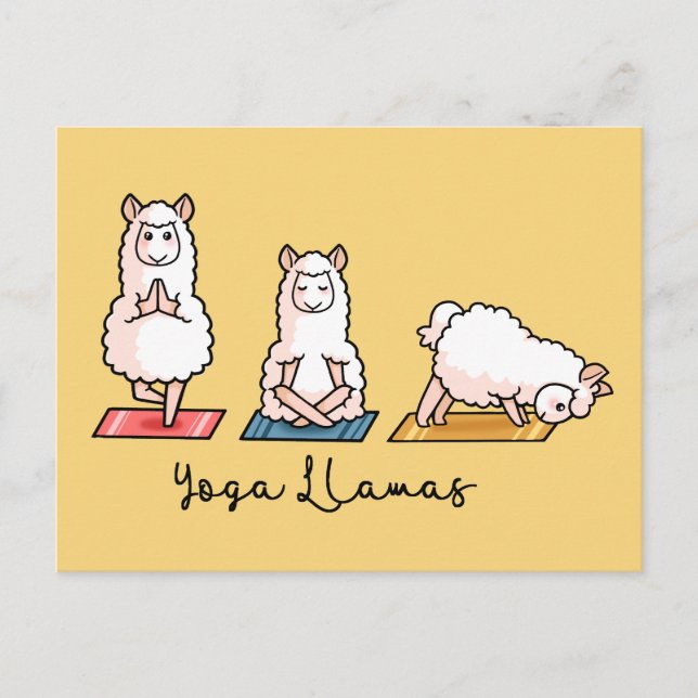 Postal Llamas de yoga (Anverso)