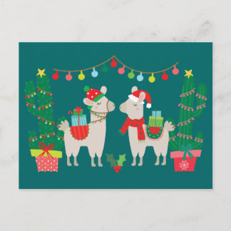 Postal Llamas navidades