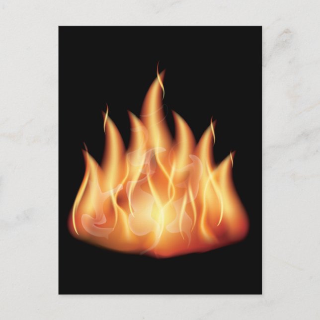 Postal llamas vectoriales- LLAMAS DE FUEGO CALIENTE QUEMA (Anverso)
