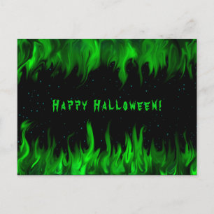 Postal Llamas Verdes en el Cielo Estelar