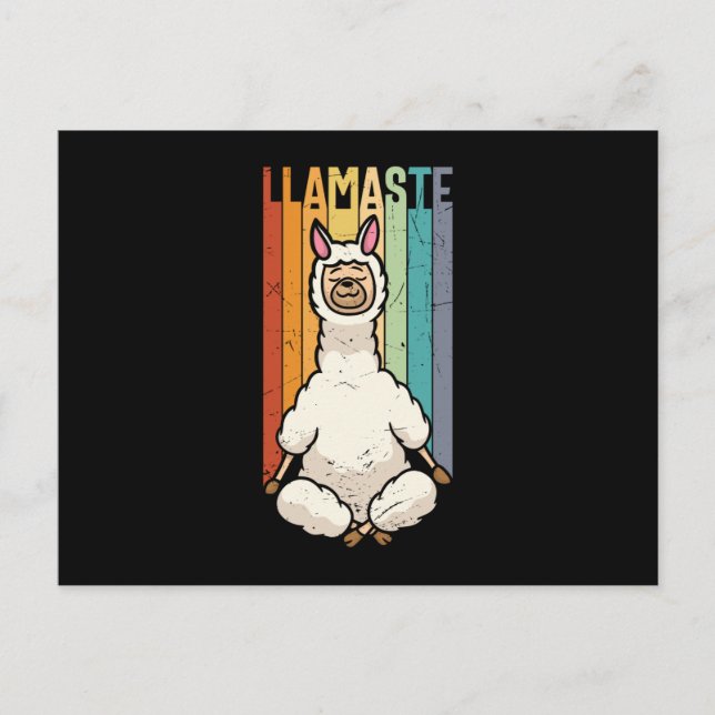 Postal Llamaste Namaste Yoga Cute Llama Alpaca (Anverso)