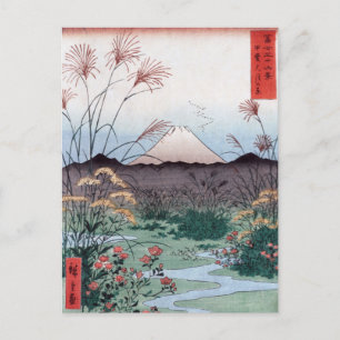 Postal Llanura en la provincia de Kai, Hiroshige japonés