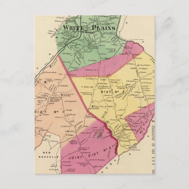 Postal Llanuras blancas, pueblos de Scarsdale (Anverso)