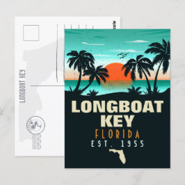 Postal Llave de Longboat Florida Retro Sunset Souvenirs 6