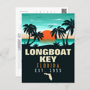 Postal Llave de Longboat Florida Retro Sunset Souvenirs 6