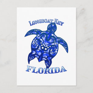Postal Llave de Longboat Florida Vacation Tribal Turtle