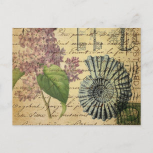 Postal llave steampunk lilac púrpura french