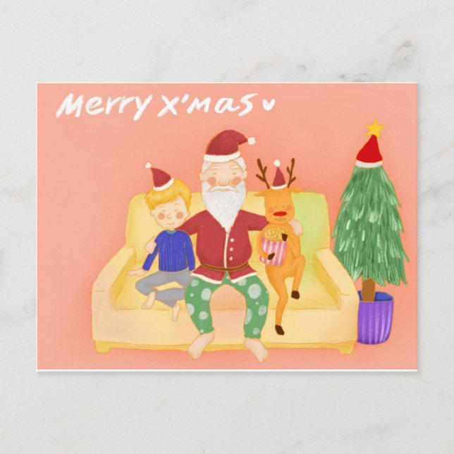 Postal Llega a casa Santa Claus (Anverso)