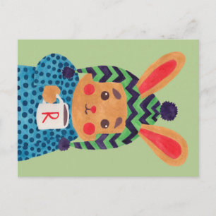 Postal Llega la temporada de invierno (edición de conejo)