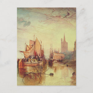 Postal Llegada de un barco de vapor por Joseph Turner