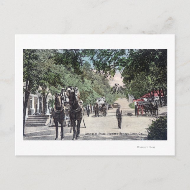 Postal Llegada de un StagecoachHighland Springs, CA (Anverso)