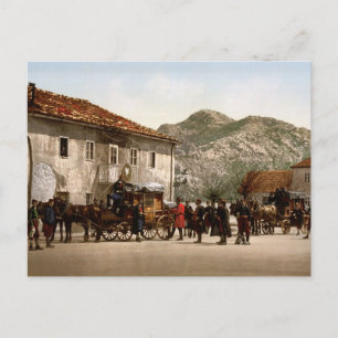 Postal Llegada del puesto de Cetinje Montenegro