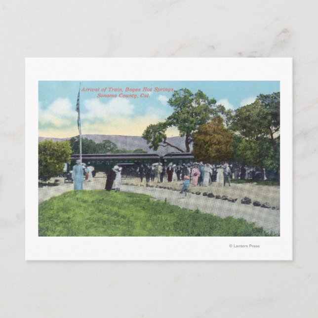 Postal Llegada en tren a las aguas termales de Boyes (Anverso)