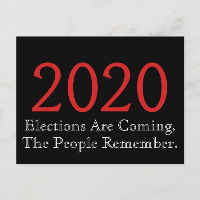 Postal Llegan las elecciones de 2020, recuerda la gente (Anverso)
