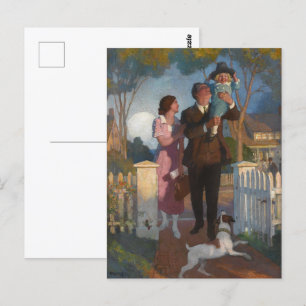 Postal Llegando a casa, después del trabajo del día de N.