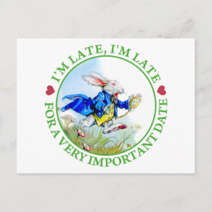 Postal ¡Llego tarde, estoy atrasado, por una fecha muy im