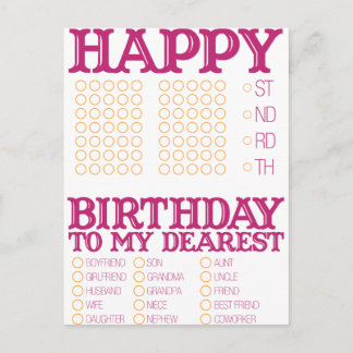 Postal ¡Llena en blanco Feliz Cumpleaños!
