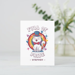 Postal Lleno de orgullo Orgullo Gato LGBTQ