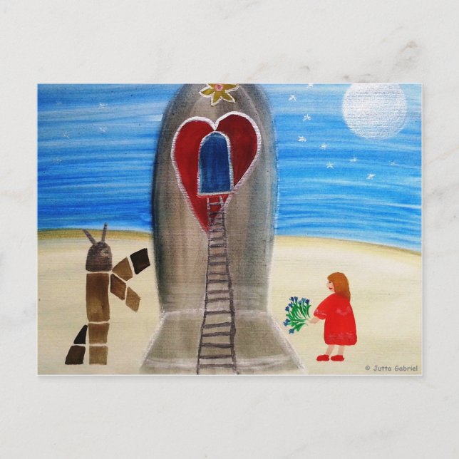 Postal ...Llévame a la Luna...arte de Jutta Gabriel... (Anverso)