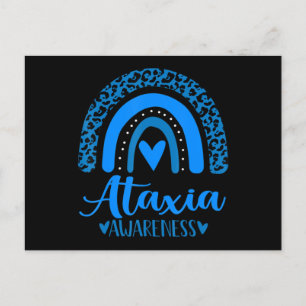 Postal llevamos ropa azul arco iris para Ataxia Concienci