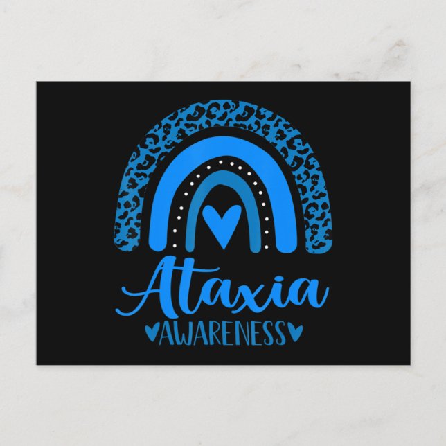 Postal llevamos ropa azul arco iris para Ataxia Concienci (Anverso)