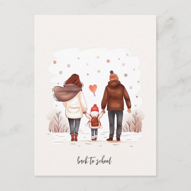 Postal Llevando al Niño al Colegio (Anverso)