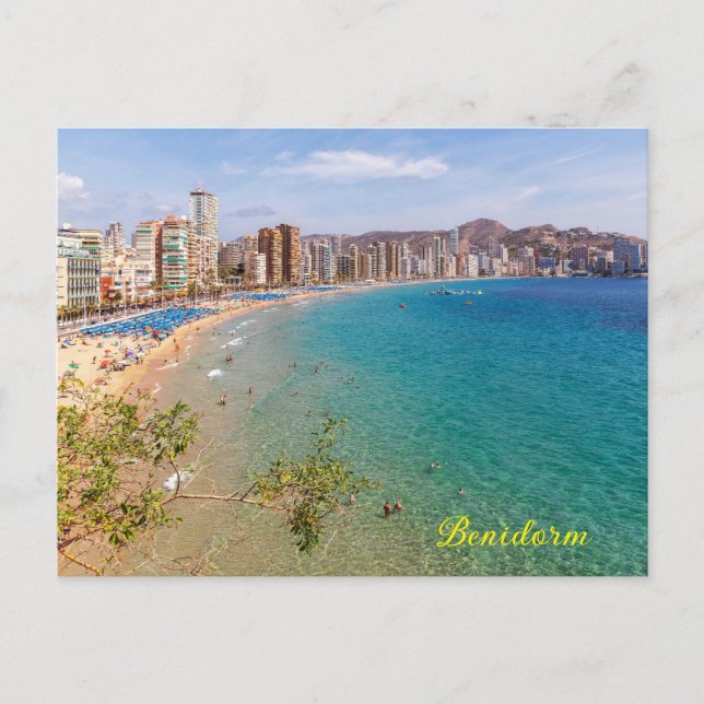 Postal Llevant Beach, Benidorm, Costa Blanca, España (Anverso)