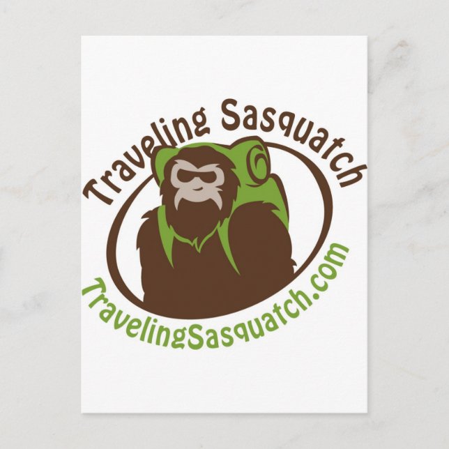 Postal ¡Llévate a casa con un Sasquatch itinerante! (Anverso)