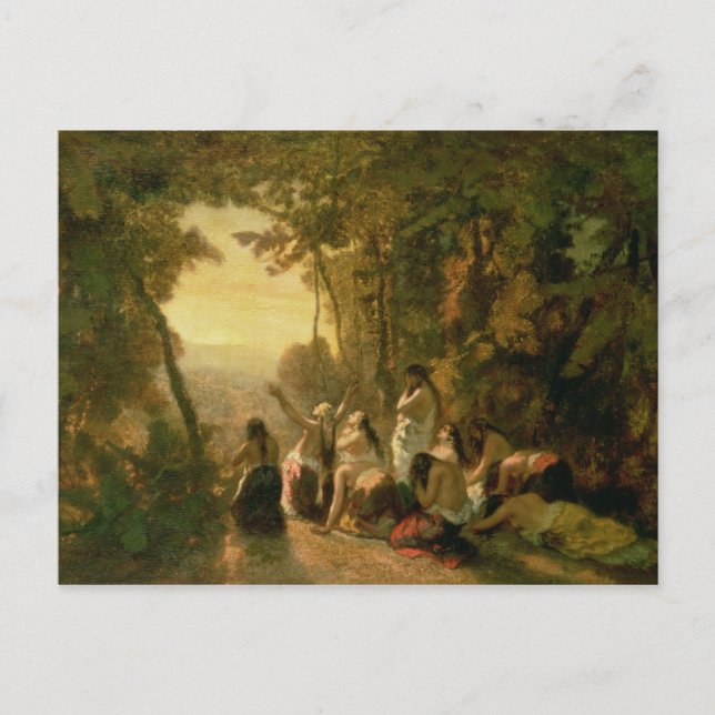 Postal Llorando a la hija de Jefthah, 1846 (Anverso)