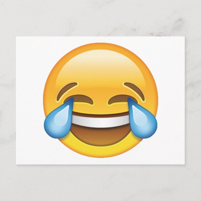 Postal Llorando lágrimas de emoji de alegría (Anverso)