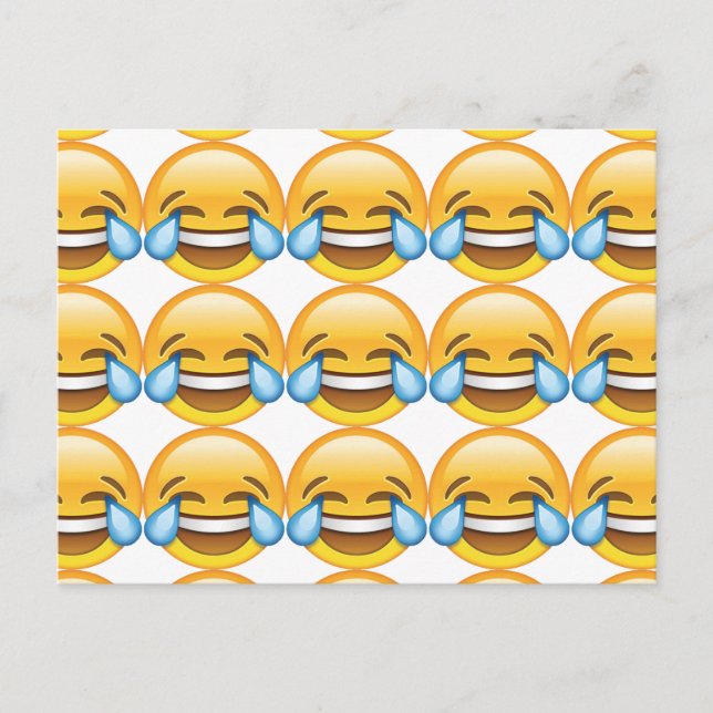 Postal Llorando lágrimas de emoji de alegría (Anverso)