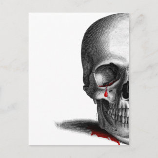 Postal Llorar gótico medio cráneo Sangre de horror lágrim