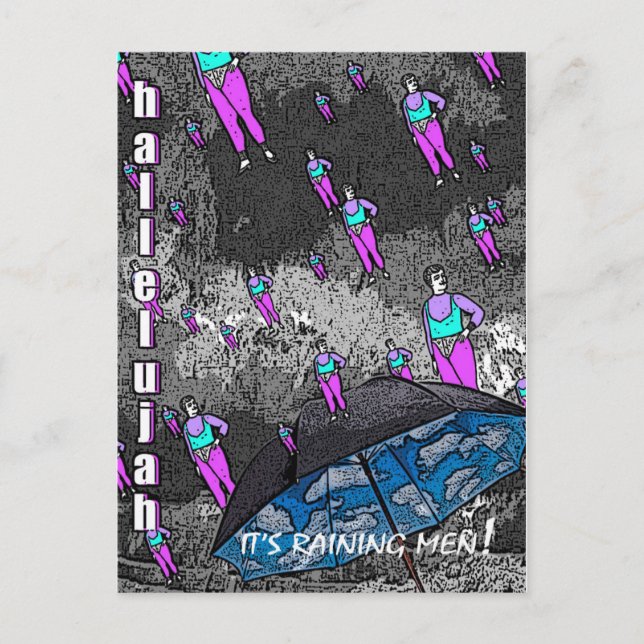 Postal ¡Llueve a los hombres! (Anverso)