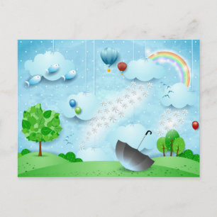 Postal Lluvia de flores