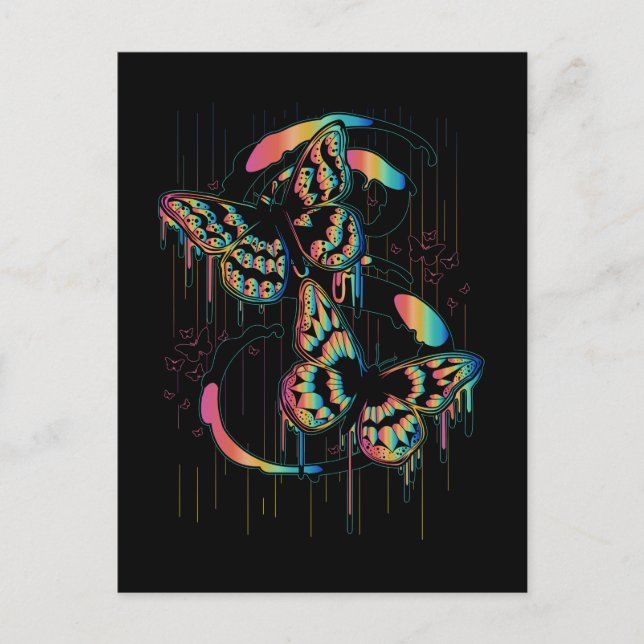 Postal Lluvia de mariposa (Anverso)