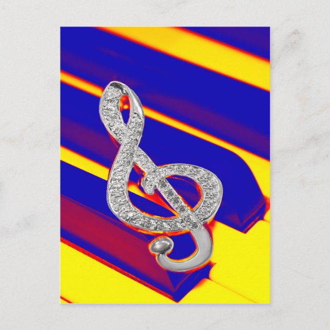 Postal Lluvia de piano de color (Anverso)