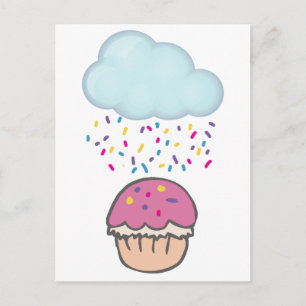 Postal Lluvia de Purpurina en Cupcake