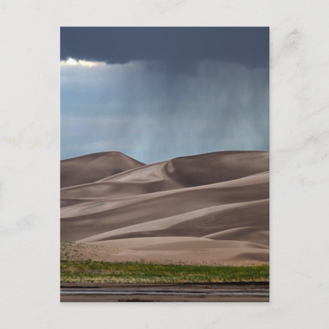 Postal Lluvia en las grandes dunas de arena (Anverso)