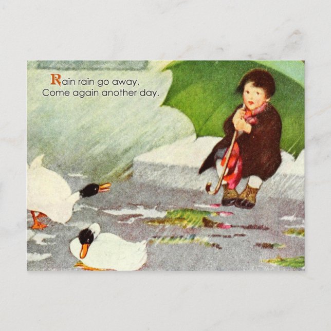 Postal Lluvia Lluvia Lejos (Anverso)