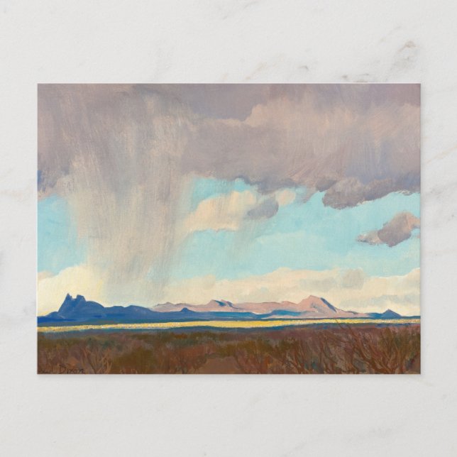 Postal Lluvia por el Golfo de Maynard Dixon (Anverso)