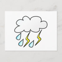 Lluvia y relámpagos en tormenta de lluvia