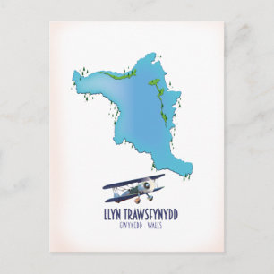 Postal Llyn Trawsfynydd Gwynedd Gales mapa