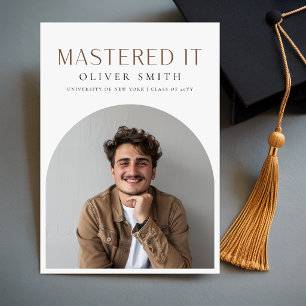 Postal Lo Dominó Fotografía de Graduado Anuncio de Gradua