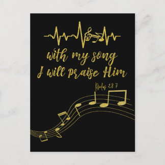 Postal Lo elogiaré con el verso de la Biblia de Song KJV
