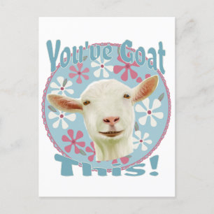 Postal ¡Lo has hecho! Rosa y azul de cabra motivadora