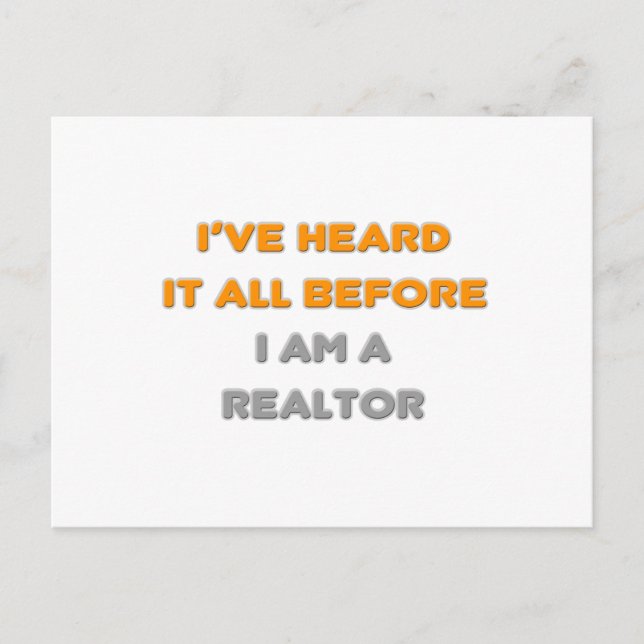 Postal Lo He Oído Todo Antes. Realtor (Anverso)